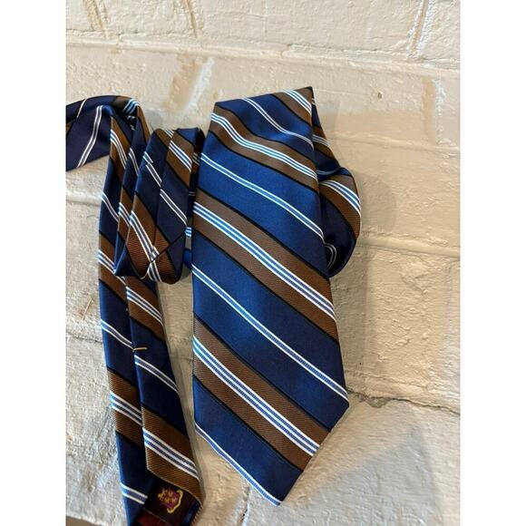 Robert Talbott Men's Tie Blue and Brown 100% Silk - Picture 2 of 5